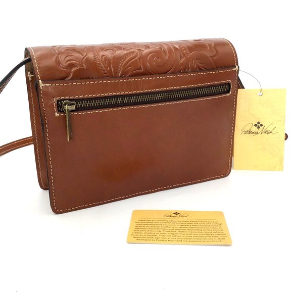 Patricia Nash Locri Tooled Leather Crossbody Florence Brown P89407 NWT $169 - Picture 3 of 6
